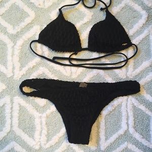 Roxy swim surfers memory bikini set in black